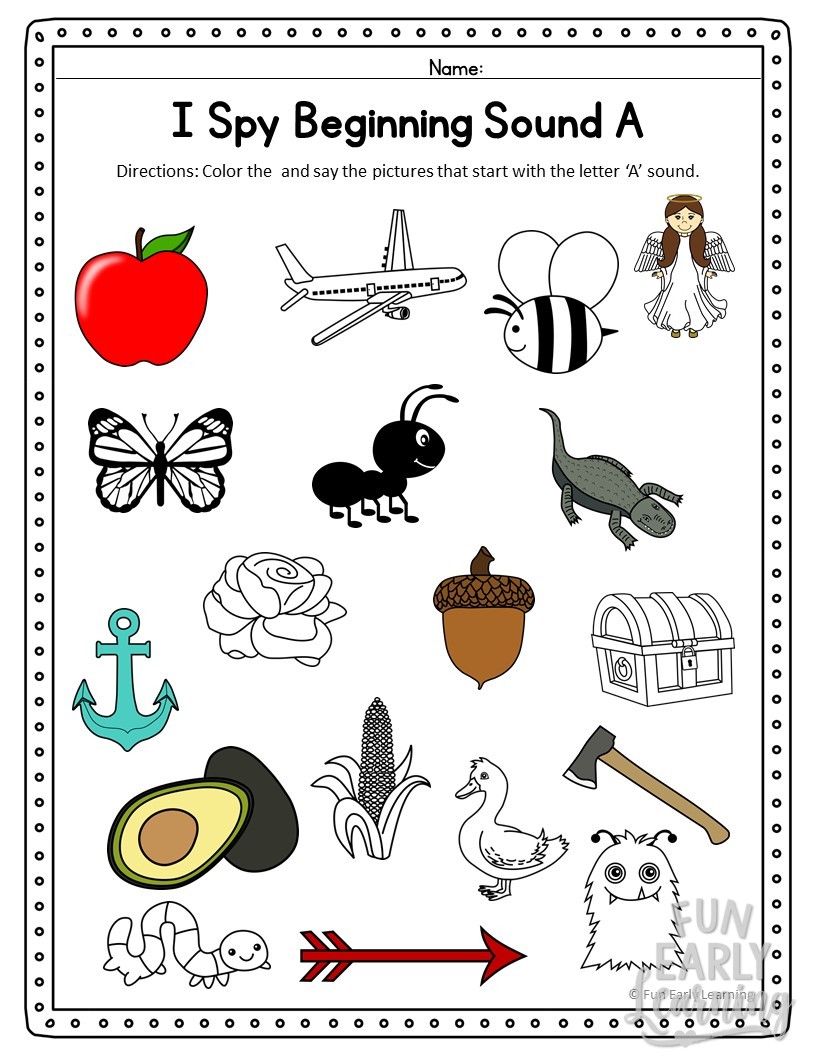 FREE Printable Beginning Sounds Phonics Game