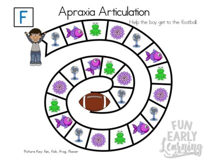 Apraxia Articulation Games A-M Speech Therapy Activity. Fun hands-on speech activity for learning articulation, speech and initial sounds in preschool and kindergarten. #articulation #speechtherapy #apraxia