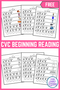 CVC Short A Beginning Reading Sentences! Fun free printable and no prep worksheets for reading CVC sentences for preschool, kindergarten and first grade. #phonics #freeprintable #funearlylearning