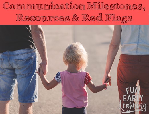 CAS Communication Milestones, Resources and Red Flags for Children. Great information on language and communication skills to look for in your child. Also includes helpful resources and tips for speech, articulation, language and more! #communication #language #languageskills #speech #articulation #literacy