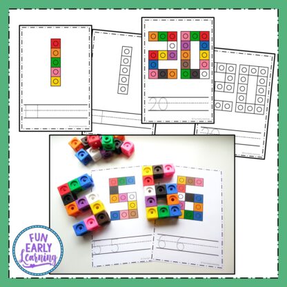 Snap Cube Numbers Free Printable Math Activity! Great for learning number recognition and identification, number formation, writing and matching. Fun activity for preschool, pre-k, kindergarten, RTI, and early childhood! #math #mathcenter #snapcubes #numbers #numberactivity #earlymath #numberrecognition #numberwriting #preschoolmath #kindergartenmath #RTI #earlychildhood #freeprintable #freeactivity