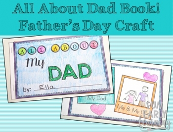 All About Dad Book for Father’s Day. Tell dad all about how much you love him with this fun and easy craft! Perfect for preschool, kindergarten, early childhood, elementary, and middle school! #fathersday #kidscraft #kidsgiftidea