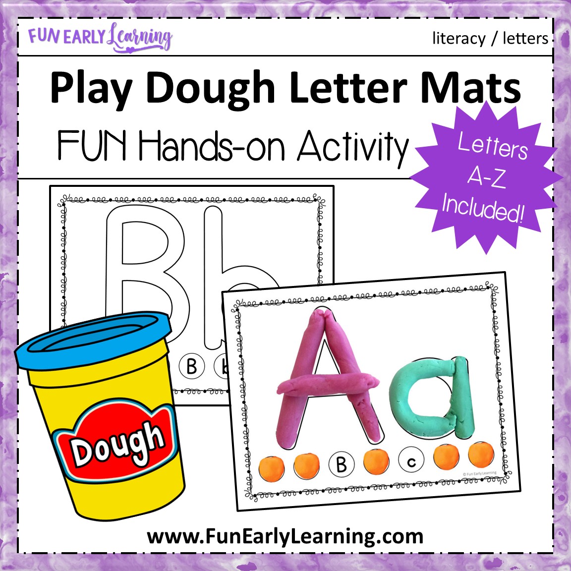 Play Dough Letter Mats for Letter Identification and Letter Writing