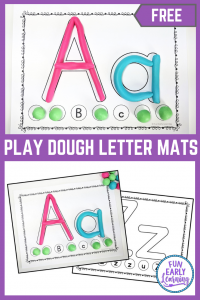 Play Dough Letter Mats Fun Free Printable! Great for teaching the alphabet and letter formation to Pre K, Preschool, and Kindergarten.