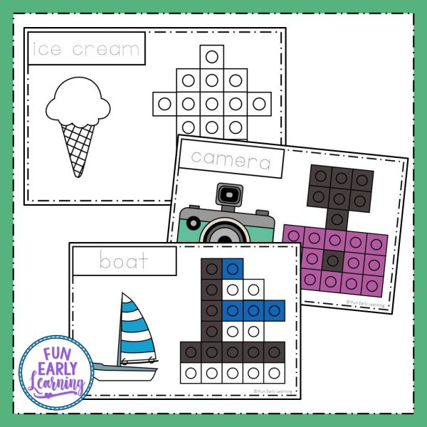 Snap Cube Summer Shapes Math Activity. Fun hands-on activity for shapes and shape writing. Perfect for preschool, kindergarten, early childhood, and rti! #math #mathcenter #shapes #shapewriting #summeractivity #snapcubes #matching #finemotorskills #preschoolmath #kindergartenmath #earlychildhood #freeprintable #freeactivity #freemathactivity