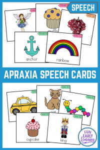 Apraxia Speech Cards Level 2 Advanced Sounds. 360 speech cards for learning articulation in speech therapy and language development. Great therapy ideas for adults, childhood, preschool and more! #apraxia #speech #funearlylearning