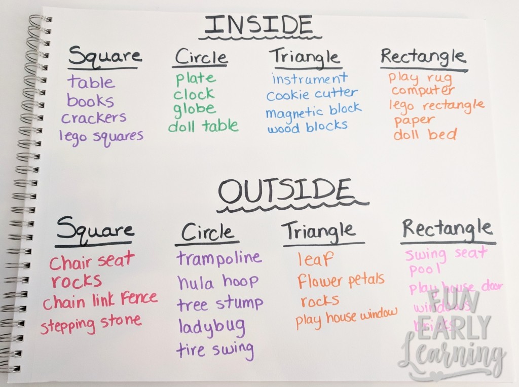 Word Chart for Teaching Shapes Fun Literacy and Math Activity