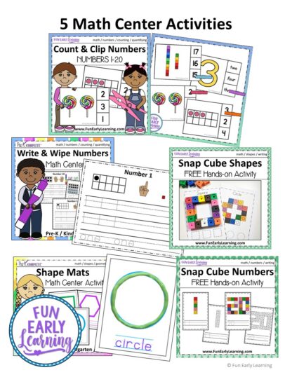 Complete Math Program / Math Curriculum for Preschool. Includes guided lessons, math centers, no prep worksheets, and more! #guidedlessons #lessonplans #mathprogram #mathcurriculum #preschoolmath #kindergartenmath