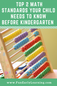 Learn the Top 2 Pre-K Math Standards Your Child Needs to Know BEFORE Kindergarten to be Successful! Is your child ready? #kindergartenprep #backtoschool #mathstandards