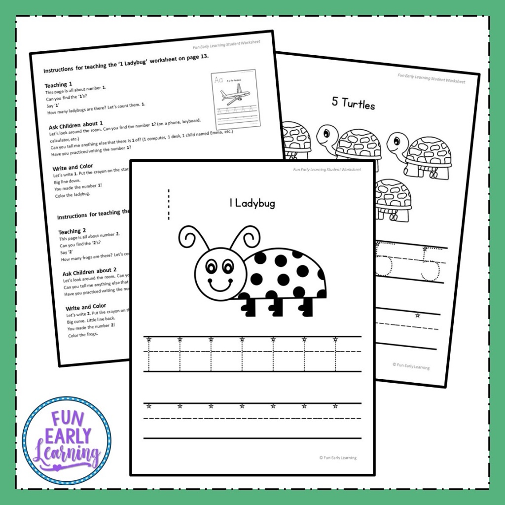 Numbers 1-20 Worksheets with Guided Lessons for PreK and Kinder