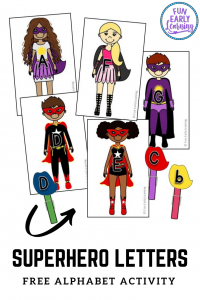 Fun alphabet activity for preschool and kindergarten! Superhero Letter Rescue free printable for learning letter recognition, identification and fine motor skills. #freeprintable #alphabetactivity #funearlylearning