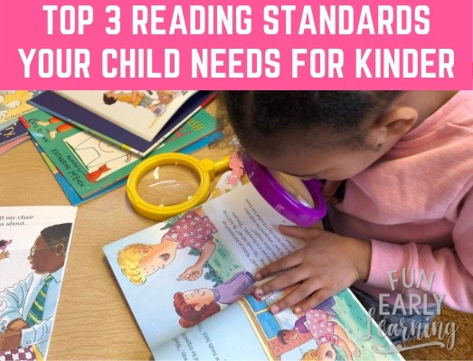 Top 3 Reading Standards Your Child Needs to Know Before Kindergarten. Is your child ready? #reading #literacy #readingstandards #kindergarten #kindergartenreadiness #kindergartenprep #prek #preschool #earlychildhood