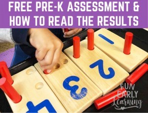 Fun Early Learning FREE Full Assessment for PreK and Preschool. Is your child ready for kindergarten? Use our assessment, flash cards, and score card to determine if your child is ready! #preschoolassessment #kindergartenprep #freeprintable