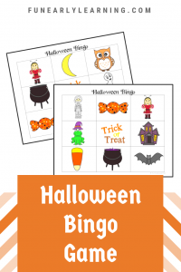 Halloween Bingo free printable! Great for kids in preschool and kindergarten! Use at home or in the classroom. #halloweenactivity #freeprintable #funearlylearning