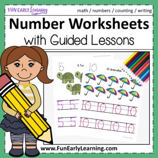 Numbers 1-20 Worksheets for Preschool and Kindergarten. Fun activities and guided lessons for writing practice. Great for learning in the classroom and at home!