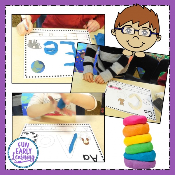 Play Dough Letter Fun Alphabet Activity! Fun hands-on printable for preschool, kindergarten and first grade! #alphabetactivity #funearlylearning