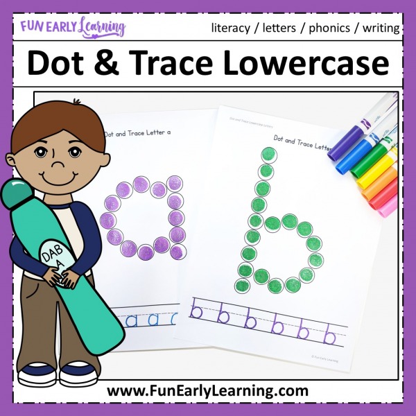 Dot and Trace Bundle for Letters, Numbers, and Shapes! Great activities for uppercase and lowercase letter recognition, number recognition, and shape recognition and writing. Perfect for preschool, kindergarten.