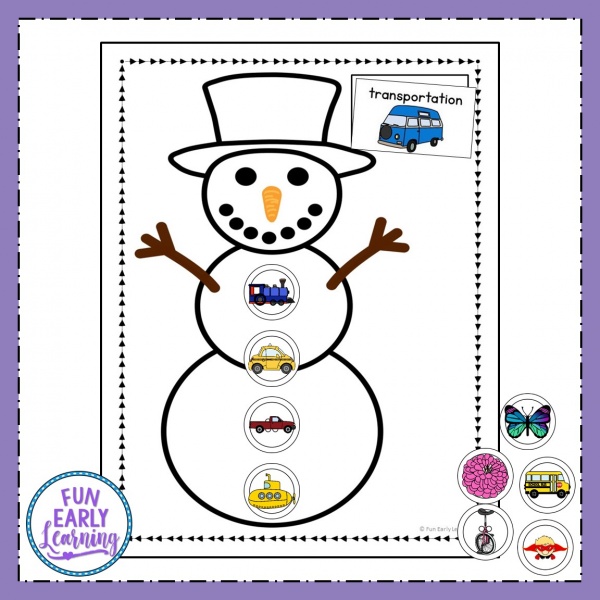 Winter Categories Sorting Speech Activity that is a fun free printable! Great activity for learning speech, articulation, sorting and matching. Perfect for preschool, kindergarten, RTI, and early childhood. #speech #articulation #freeprintable #winteractivity