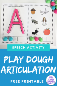 Fun Articulation Activities! Play Dough Articulation Practice free printable for speech therapy. Perfect for preschool, kindergarten, and elementary! #speechtherapy #freeprintable #funearlylearning