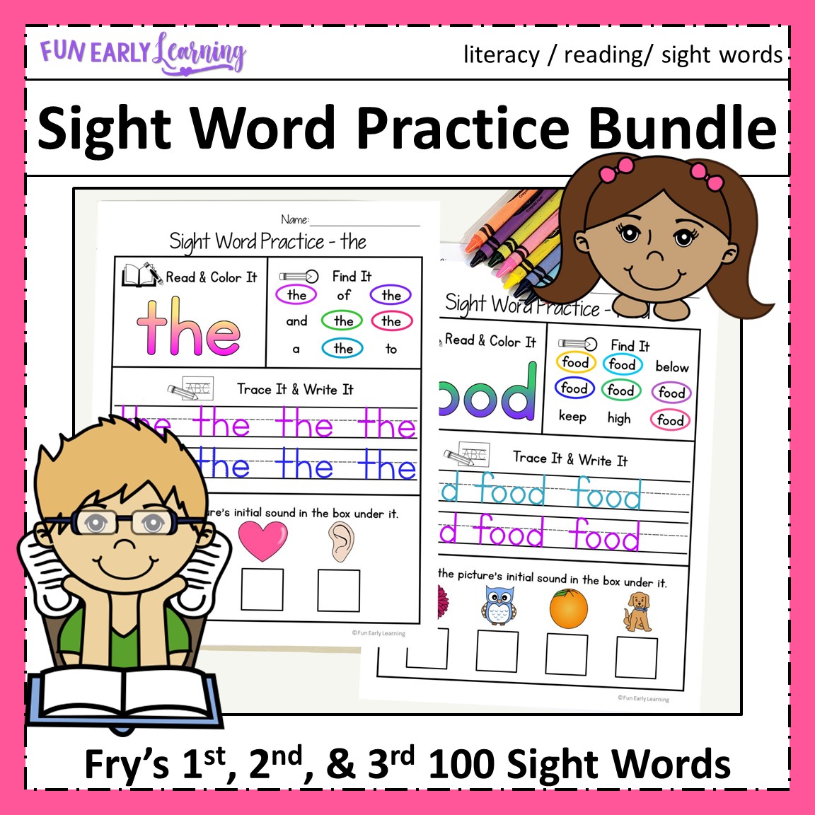 Sight Word Practice Bundle For Fry S 1st 2nd And 3rd 100 Sight Words