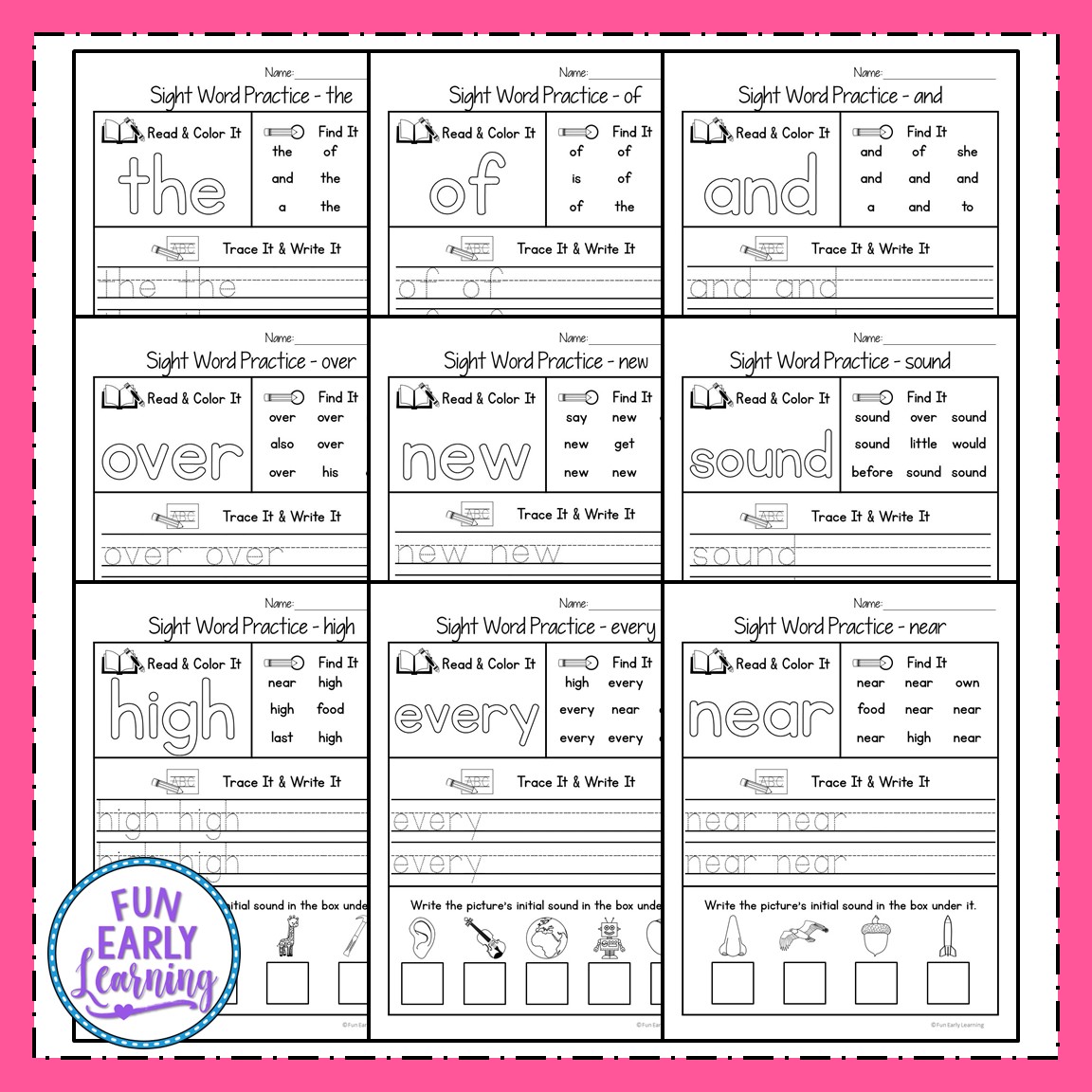 100 Sight Word Kindergarten - Kindergarten