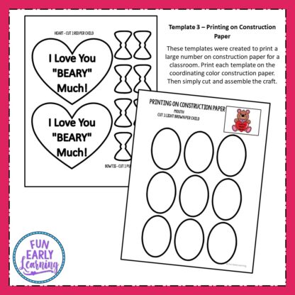 Fun I Love You 'Beary' Much Valentine's Day Craft! Fun and easy craft for preschool, kindergarten and children. Great DIY craft to make at home or in the classroom!