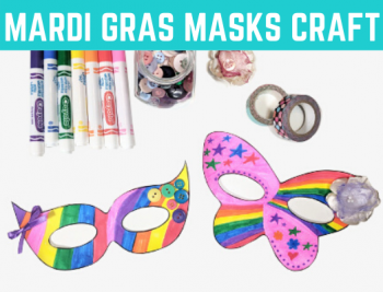 Mardi Gras Free Kid's Craft! Fun free printable art project for children to celebrate Mardi Gras.