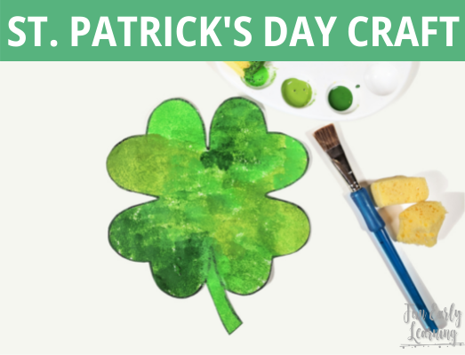 Shamrock Painting St. Patrick's Day craft! Fun and easy kid's craft with free shamrock template. Just print and create! #stpatricksday #kidscraft #funearlylearning
