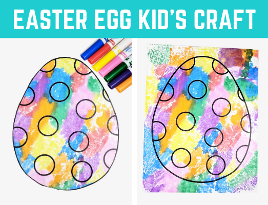 Fun Easter Egg Kid's Craft! Awesome and easy kid's craft with free Easter egg template. Just print and make a creative art project with this Easter egg kid's activity! #Easter #kidscraft #funearlylearning