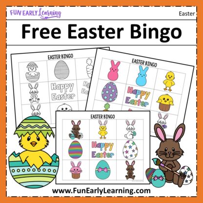 Free Easter Bingo! Fun Easter Activities for Kids in the classroom, at home, or at church. Perfect party games for preschool, kindergarten, and elementary school.