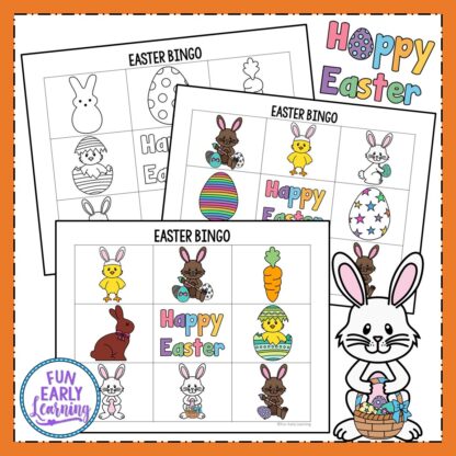 Free Easter Bingo! Fun Easter Activities for Kids in the classroom, at home, or at church. Perfect party games for preschool, kindergarten, and elementary school.