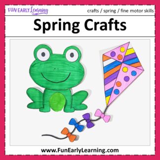 Spring Crafts Cut and Paste Activities. Fun free printable easy kid’s crafts to celebrate spring! Perfect for preschool and kindergarten.