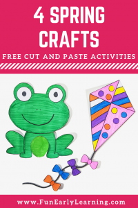 Spring Crafts Cut and Paste Activities. Fun free printable easy kid’s crafts to celebrate spring! Perfect for preschool and kindergarten.