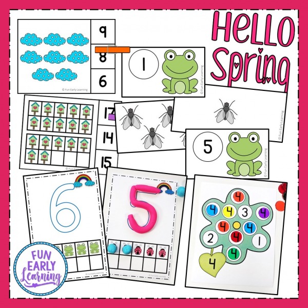 Fun spring literacy and math centers for kids! These activities are perfect for preschool and kindergarten students learning fine motor activities, counting games, phonics, alphabet activities and more!