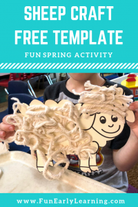 Fun Sheep Craft for Kids! Great printable template for toddlers, preschool and kindergarten! #sheepcraft #freeprintable #funearlylearning