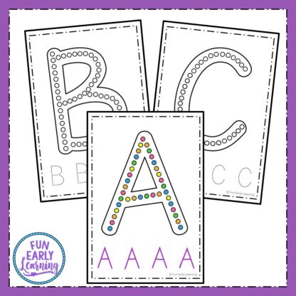 Dab-a-Dot Letters Q-Tip Painting! Fun free printable / alphabet activities for preschool, prek, and kindergarten! #alphabet #freeprintable #funearlylearning