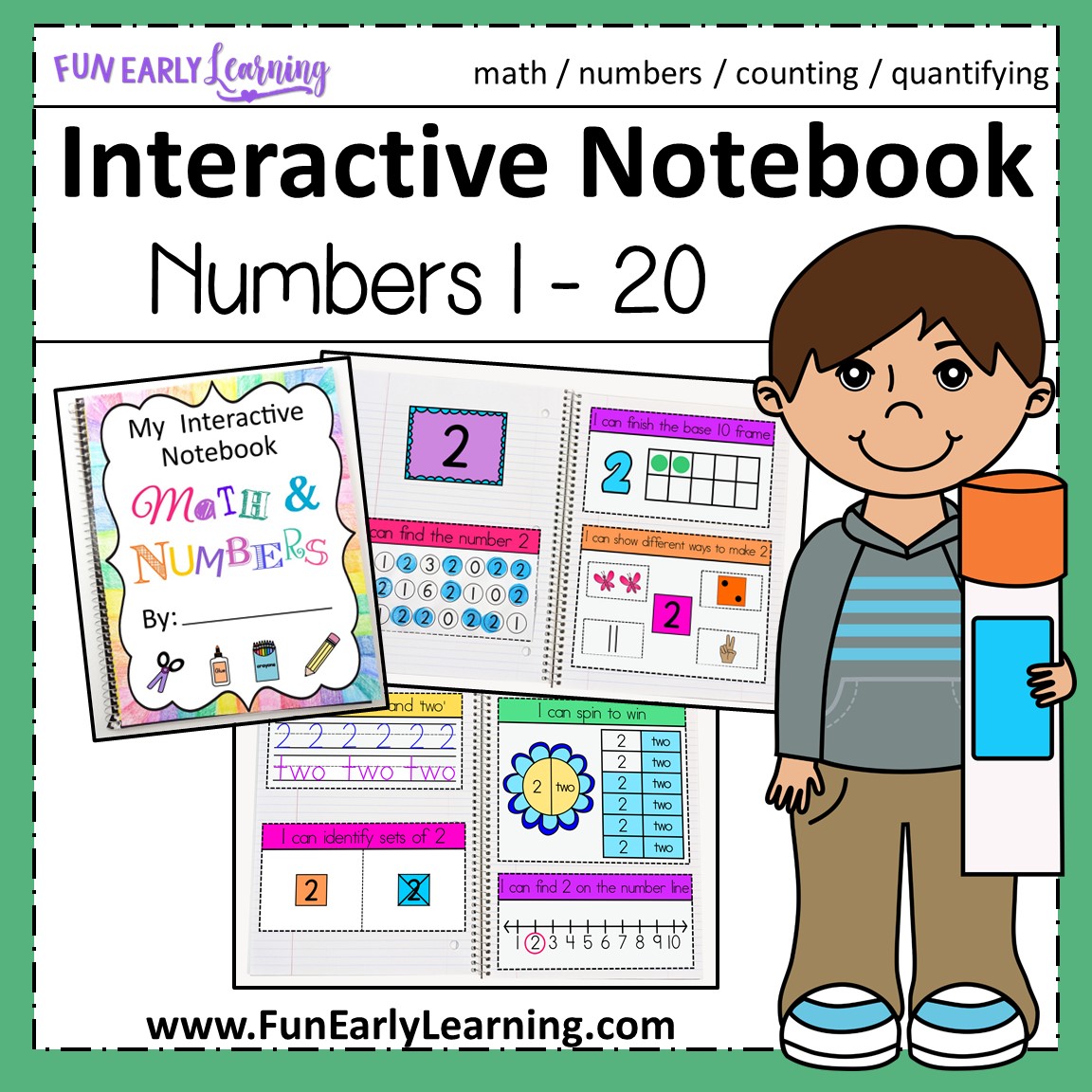 Interactive Notebook Numbers 1 20 Math Activities For Preschool Kinder