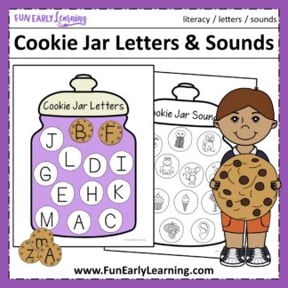 Free Cookie Jar Letters & Sounds Printable! Hands on activity for preschool and kindergarten learning alphabet and phonics. #alphabetactivity #phonics #funearlylearning