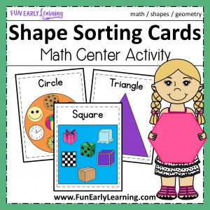 Fun Shape Sorting Cards Activity! Great shapes activity for preschool and kindergarten! Fun hands on printable.