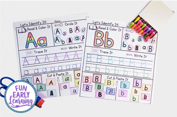 Alphabet Activities for preschool and kindergarten! Fun Let's Identify It Letter Recognition activity for learning letters, alphabet and writing. #alphabetactivity #funearlylearning