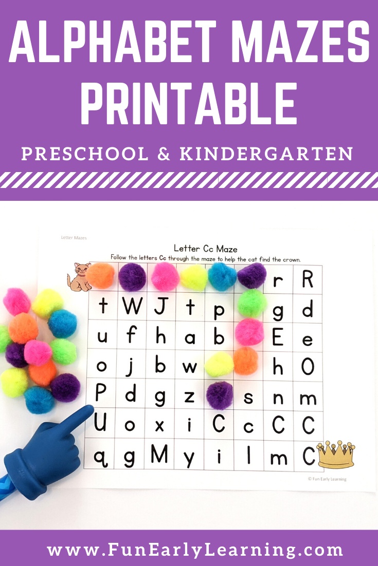 alphabet mazes printable hands on activity for preschool and kinder