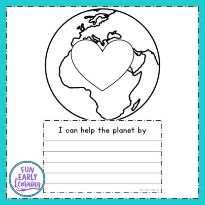 Earth Day Crafts free printable for kids, preschoolers, kindergarten and elementary! Fun and simple Earth Day Crafts for preschoolers and writing prompts included!