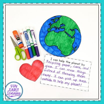 Earth Day Crafts free printable for kids, preschoolers, kindergarten and elementary! Fun and simple Earth Day Crafts for preschoolers and writing prompts included!