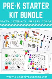 Fun Pre-K Starter Kit Activities Bundle! Great activities for at home learning and in the classroom. Perfect for teaching letters, numbers, shapes, and colors!