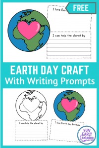 Fun Earth Day Crafts! Free printable Earth Day Crafts for Kids. Writing prompts included with these fun Earth Day Crafts for preschoolers.