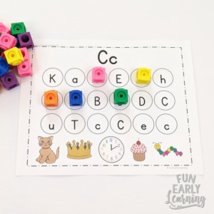 Fun Letter Activities for Preschoolers and Kindergarten! 6 Hands-on learning letter activities preschool, prek, kindergarten, and RTI. Fun letter c activities! Includes letters a-z.