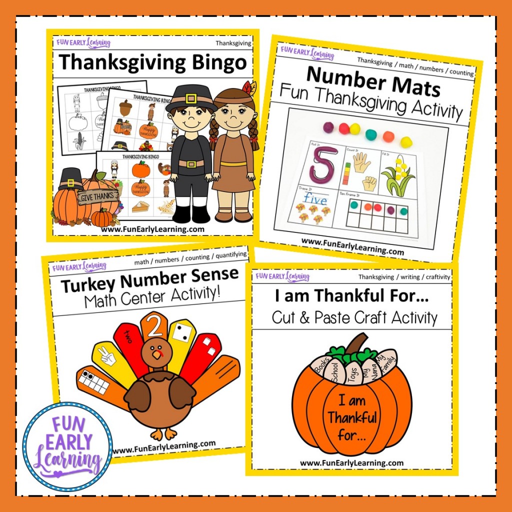 November Fall Activities Bundle for Math, Literacy, and Crafts!