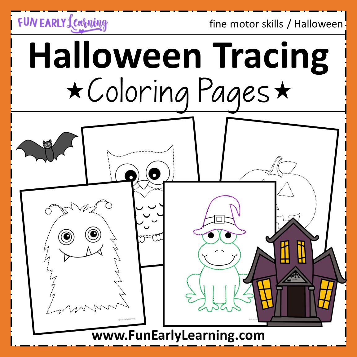 Halloween Coloring Pages Printable Free Tracing Activity