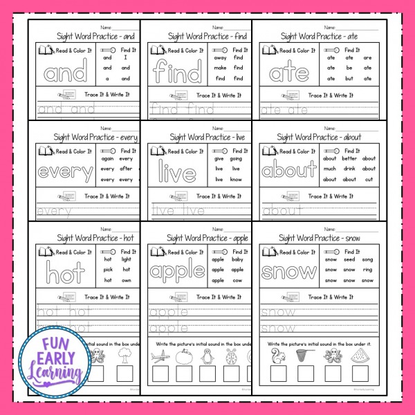 Dolch Sight Word Activities Bundle! Perfect for Pre K, Kindergarten, First Grade, 2nd Grade, and Third Grade. #sightwords