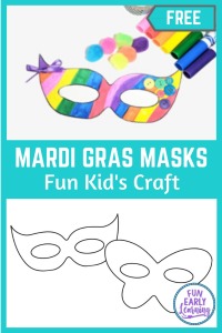 Mardi Gras Masks Template! Fun and easy kid's craft with free mask template. Just print and create!